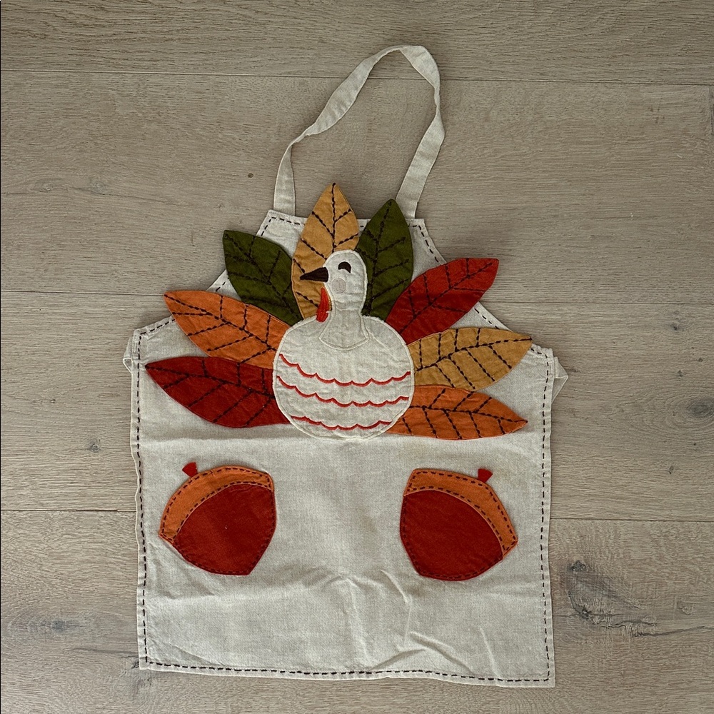 Pottery Barn Kids Natural Linen Thanksgiving Apron